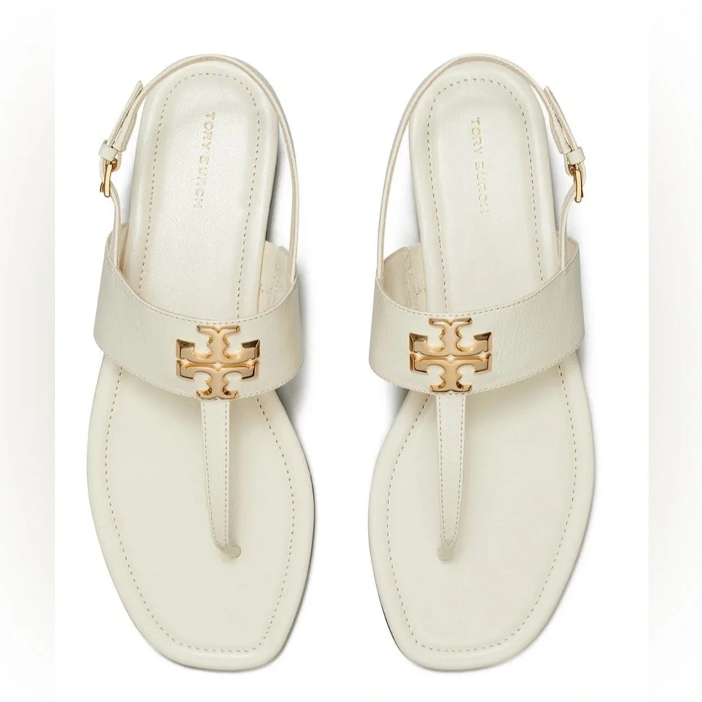 NIB TORY BURCH Women's Eleanor Thong Toe Logo Sandals